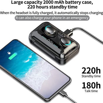 V5.1 F9 Tws безжични слушалки M10 bluetooth слушалки спортни водоустойчиви слушалки HiFI стерео arbuds за iPhone Android pnhone