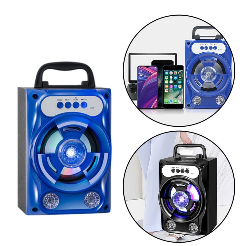 Bežični Bluetooth zvučnik USB MP3 U Disk Subwoofer Multimedijski zvučnik Šarena svjetla Vodootporan Vanjski Prijenosni