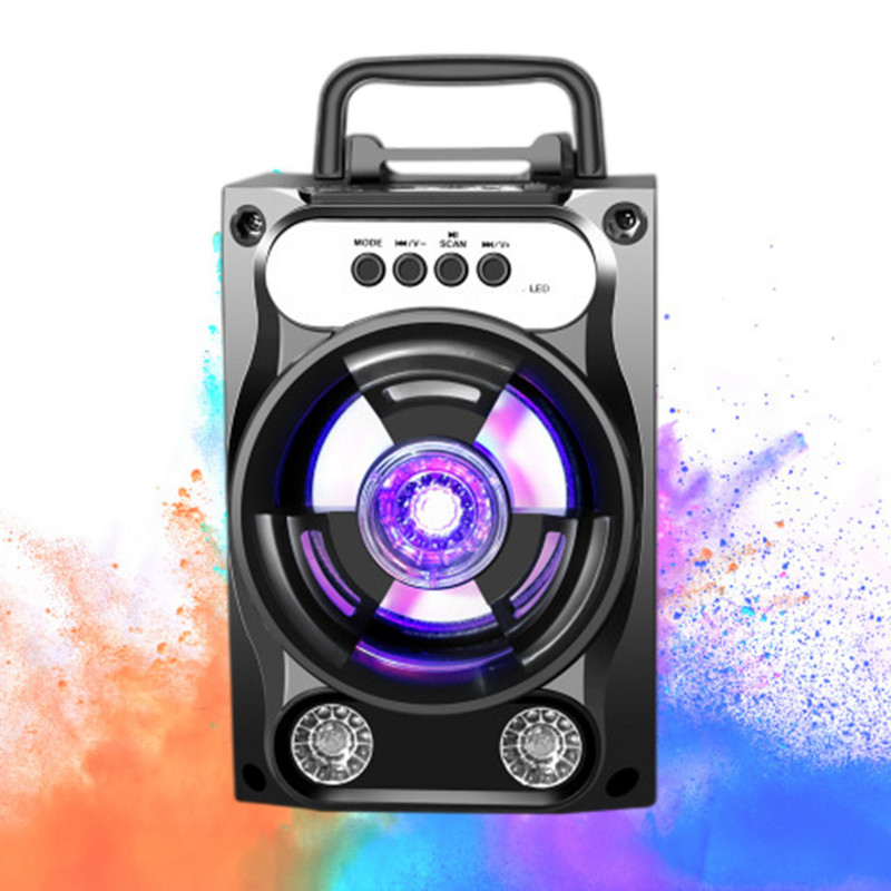 Bežični Bluetooth zvučnik USB MP3 U Disk Subwoofer Multimedijski zvučnik Šarena svjetla Vodootporan Vanjski Prijenosni