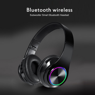 Slušalice s mikrofonom Gamerske slušalice Blutooth Surround Sound Stereo bežične slušalice USB s mikrofonom Šareno svjetlo Slušalice za prijenosno računalo