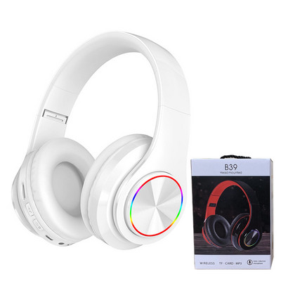 Slušalice s mikrofonom Gamerske slušalice Blutooth Surround Sound Stereo bežične slušalice USB s mikrofonom Šareno svjetlo Slušalice za prijenosno računalo