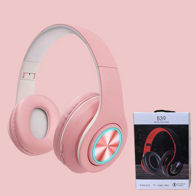 Slušalice s mikrofonom Gamerske slušalice Blutooth Surround Sound Stereo bežične slušalice USB s mikrofonom Šareno svjetlo Slušalice za prijenosno računalo