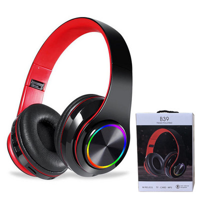 Slušalice s mikrofonom Gamerske slušalice Blutooth Surround Sound Stereo bežične slušalice USB s mikrofonom Šareno svjetlo Slušalice za prijenosno računalo