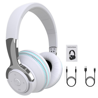 Slušalice s mikrofonom Gamerske slušalice Blutooth Surround Sound Stereo bežične slušalice USB s mikrofonom Šareno svjetlo Slušalice za prijenosno računalo