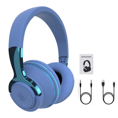 Slušalice s mikrofonom Gamerske slušalice Blutooth Surround Sound Stereo bežične slušalice USB s mikrofonom Šareno svjetlo Slušalice za prijenosno računalo