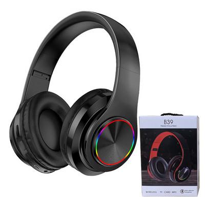 Slušalice s mikrofonom Gamerske slušalice Blutooth Surround Sound Stereo bežične slušalice USB s mikrofonom Šareno svjetlo Slušalice za prijenosno računalo