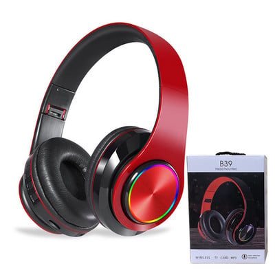 Slušalice s mikrofonom Gamerske slušalice Blutooth Surround Sound Stereo bežične slušalice USB s mikrofonom Šareno svjetlo Slušalice za prijenosno računalo