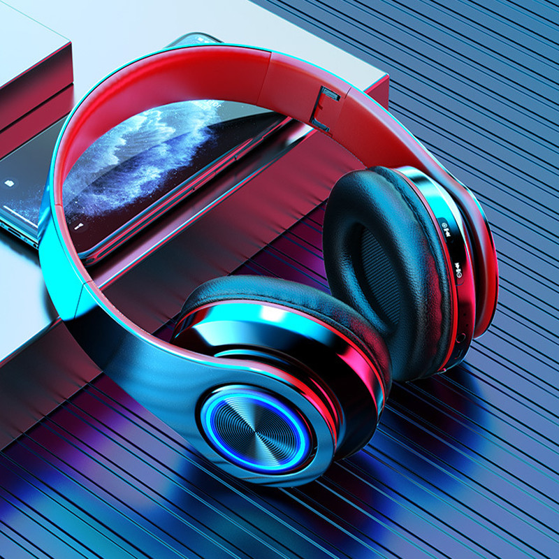 Slušalice s mikrofonom Gamerske slušalice Blutooth Surround Sound Stereo bežične slušalice USB s mikrofonom Šareno svjetlo Slušalice za prijenosno računalo