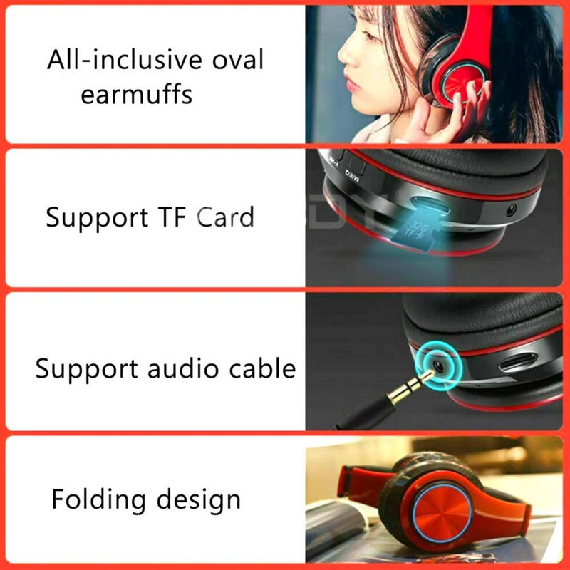 Slušalice s mikrofonom Gamerske slušalice Blutooth Surround Sound Stereo bežične slušalice USB s mikrofonom Šareno svjetlo Slušalice za prijenosno računalo