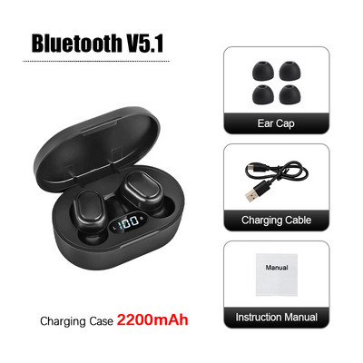 Új stílusú TWS vezeték nélküli Bluetooth 5.2 fejhallgató sztereó sport vízálló fülhorgos fülhallgató mikrofonnal 3500 mAh töltődoboz