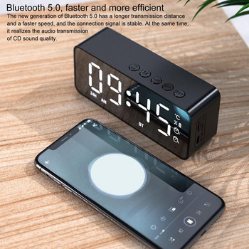 Ασύρματο ηχείο Bluetooth Επαναφορτιζόμενο φως Πολυλειτουργικό ψηφιακό ηλεκτρονικό ρολόι Ένδειξη θερμοκρασίας Ηχείο ραδιοφώνου FM