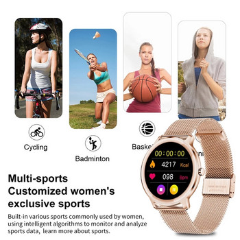 2022 Нов интелигентен часовник Дамски физиологичен пулс Мониторинг на кръвното налягане за Android IOS Водоустойчив дамски интелигентен часовник