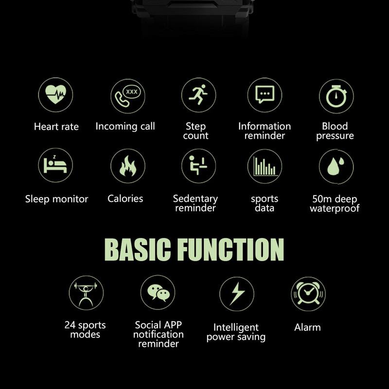 Pametni satovi za muškarce Fitness Novo u 5ATM Vodootporni satovi Satovi za sport na otvorenom Plivanje Prevencija pada Muški satovi Uspon