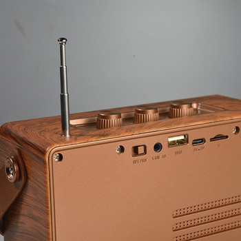 Ретро Bluetooth-съвместим мини високоговорител Субуфер Домашно радио Малък безжичен преносим музикален плейър за пътуване на открито
