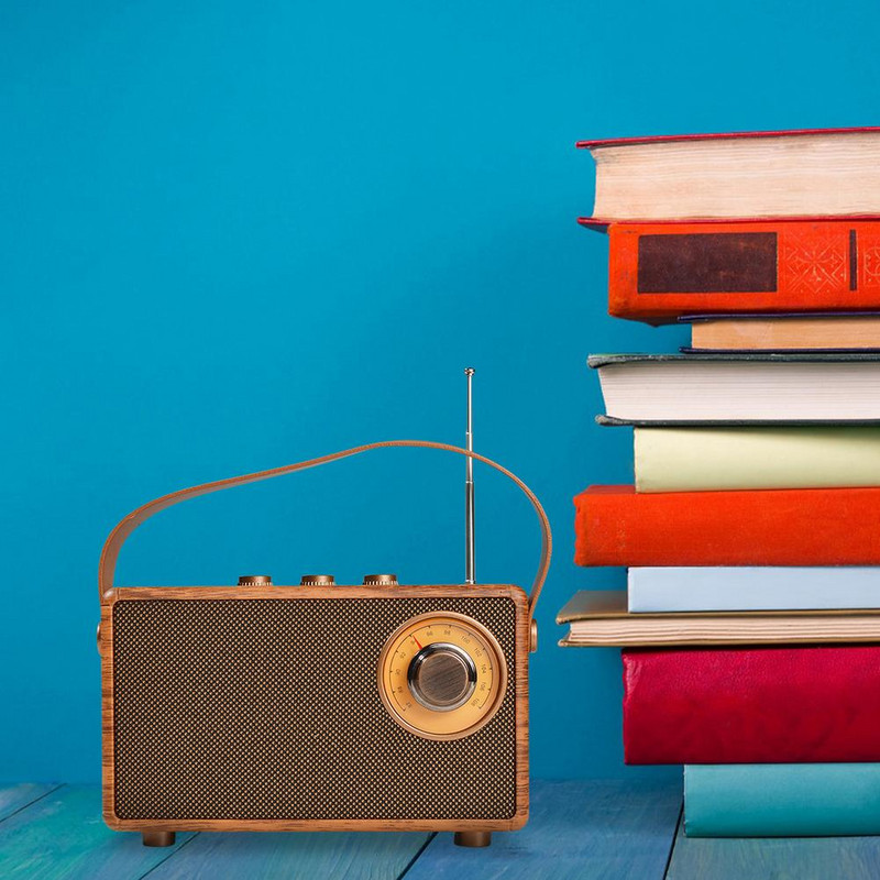 Mini difuzor retro compatibil Bluetooth Subwoofer Home Radio Mic wireless portabil în aer liber Music Player de călătorie