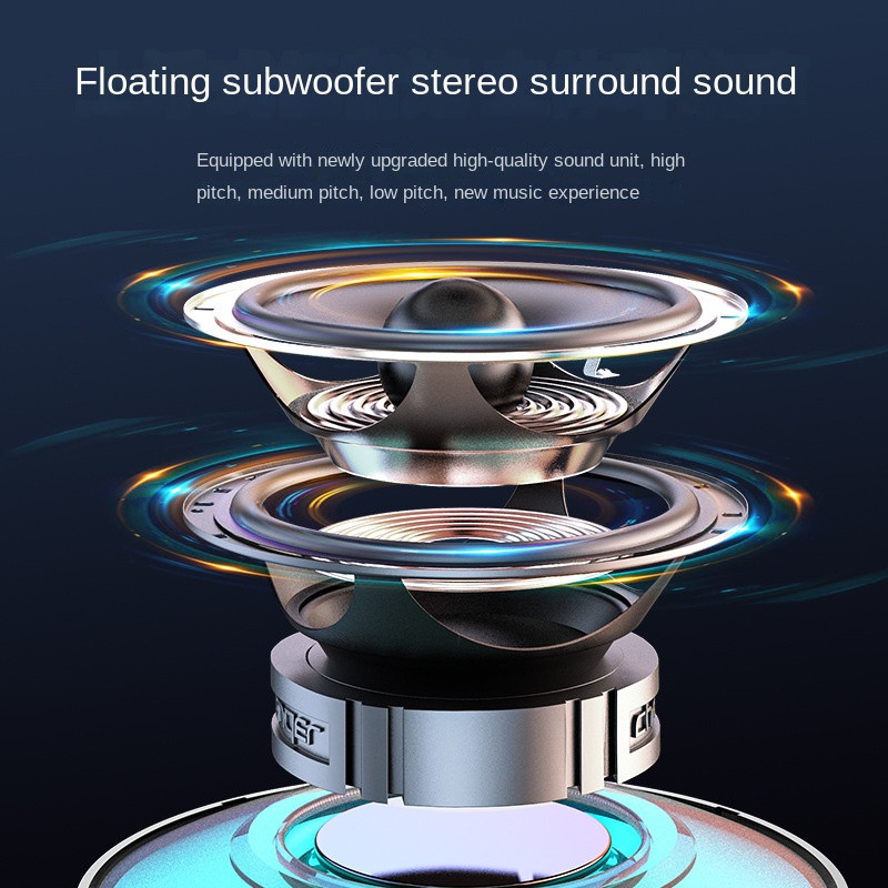 Difuzor portabil de birou fără fir Bluetooth Subwoofer strălucitor colorat AI Smart Multi-Function Audio Suport Card TF