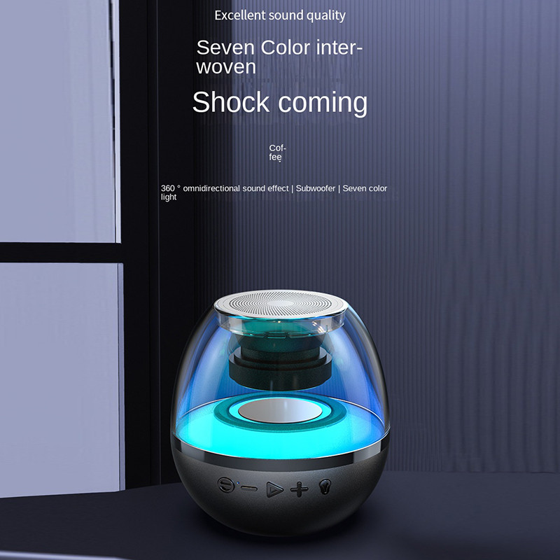 Difuzor portabil de birou fără fir Bluetooth Subwoofer strălucitor colorat AI Smart Multi-Function Audio Suport Card TF