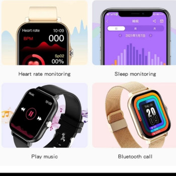 2022 Смарт часовник за мъже, жени Xiao Монитор на сърдечния ритъм Спорт Фитнес Mi Gold Smartwatch Подарък за Apple Huawei