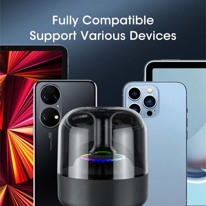 3D kućni Bluetooth zvučnik Surround Transparent Color Light Atmosphere Mini zvučnik Bežična TF kartica Subwoofer Vanjski zvučnik