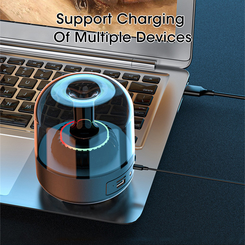 3D kućni Bluetooth zvučnik Surround Transparent Color Light Atmosphere Mini zvučnik Bežična TF kartica Subwoofer Vanjski zvučnik