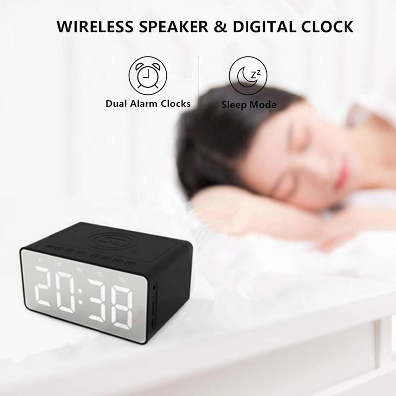 BT510 juhtmevaba Bluetooth-kõlari laadimine 5W koos LED-kella äratusfunktsiooniga FM-raadio lauaarvuti digitaalne hulgimüük 2022 uus välistingimustes