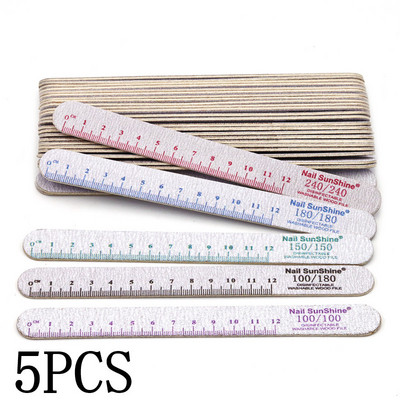 5Pcs/Lot Drvene turpije za nokte 100 150 180 240 Gtit Brusni pufer za nokte Debeli brusni papir Lak za manikuru Profesionalni alati za nail art