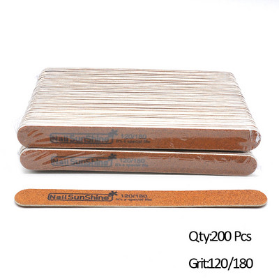 200 kom. Snažne, debele, ravne brodske drvene turpije za nokte 80/100/120/180/240/320 Lima pufer Drvene brusne turpije za nokte Alati za manikuru