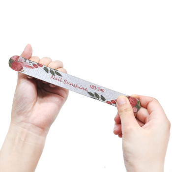 100 τμχ Ξύλινη λίμα νυχιών βερνίκι Professional Nail Buffer Υψηλής ποιότητας Straigh Nail Accessories Manicure Double Side Printing Flower