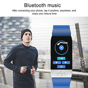 T1S Смарт часовник Bluetooth разговор Съобщение Дисплей Температура Сърдечен ритъм Кръвно налягане Спортен тракер Модна гривна за мъже