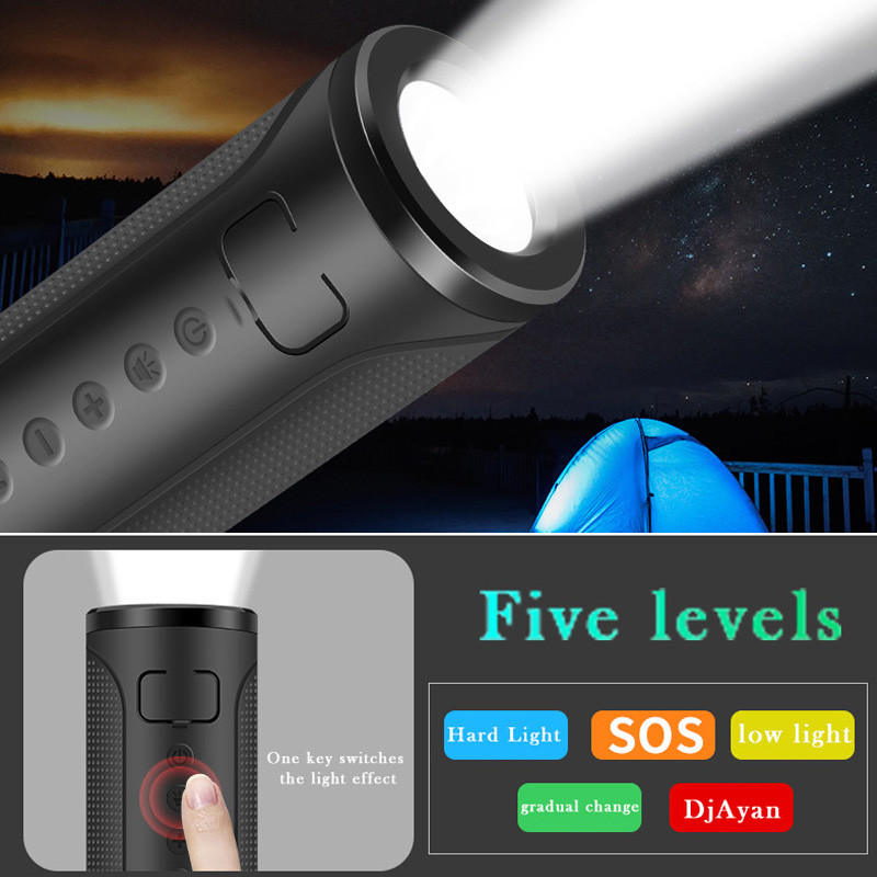 Difuzor Bluetooth puternic pentru biciclete de 5000 mAh Mini coloană fără fir pentru exterior Boombox FM Hands Free Power Bank Lanternă Suport pentru bicicletă