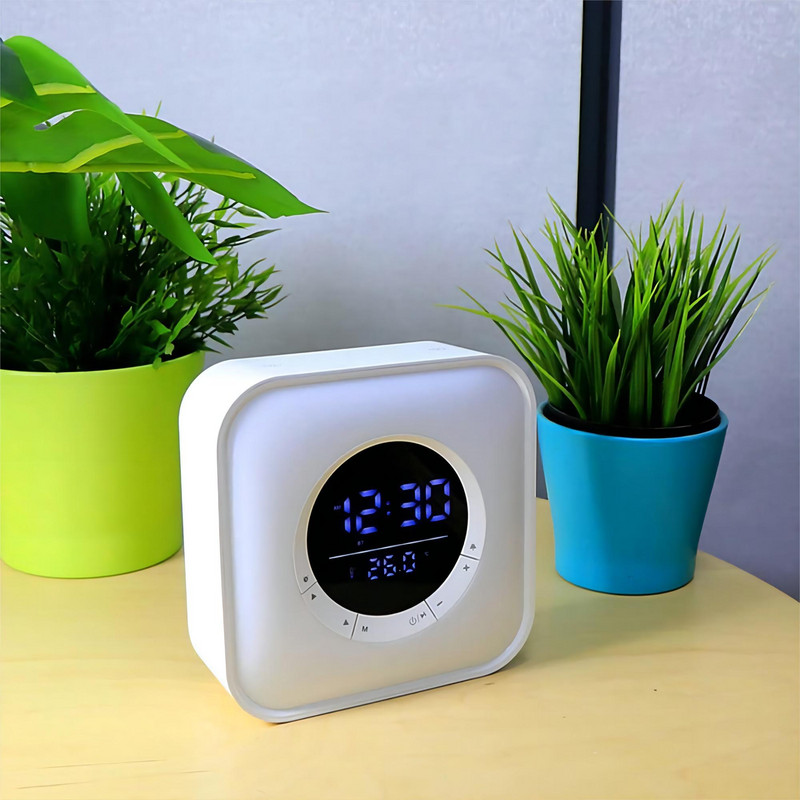 Bežični zvučnik Budilica LED svjetlo Dječji RGB Poklon Boje Podesiva svjetlina Digitalni prikaz temperature Punjivo Novo