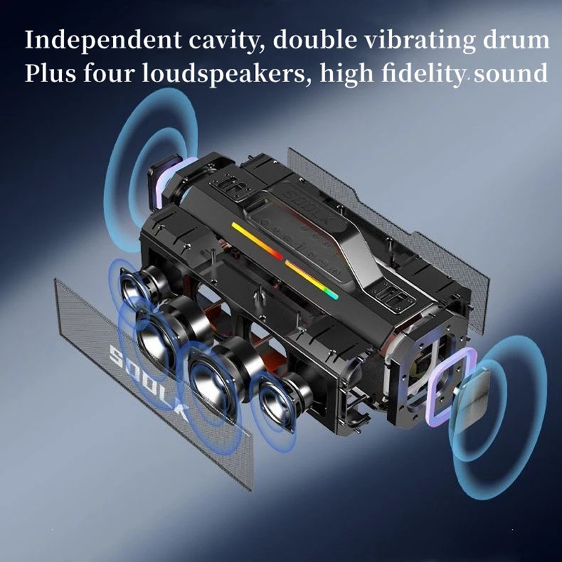 Difuzor portabil Bluetooth 150W Sunet stereo puternic Bas bogat Impermeabil si rezistent la praf Împereche dubla Microfon încorporat Latență redusă SODLK