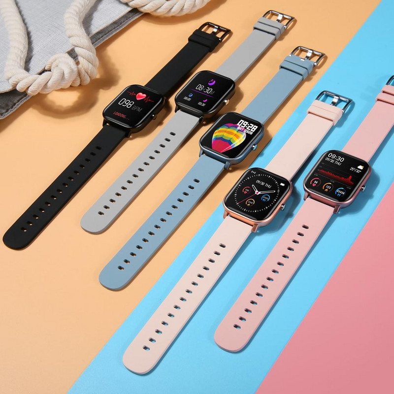 Pametni sat P8 Muškarci Žene 1,4 inčni puni dodirni zaslon Praćenje fitnessa Monitor otkucaja srca IP67 Vodootporan GTS Sports SmartBand