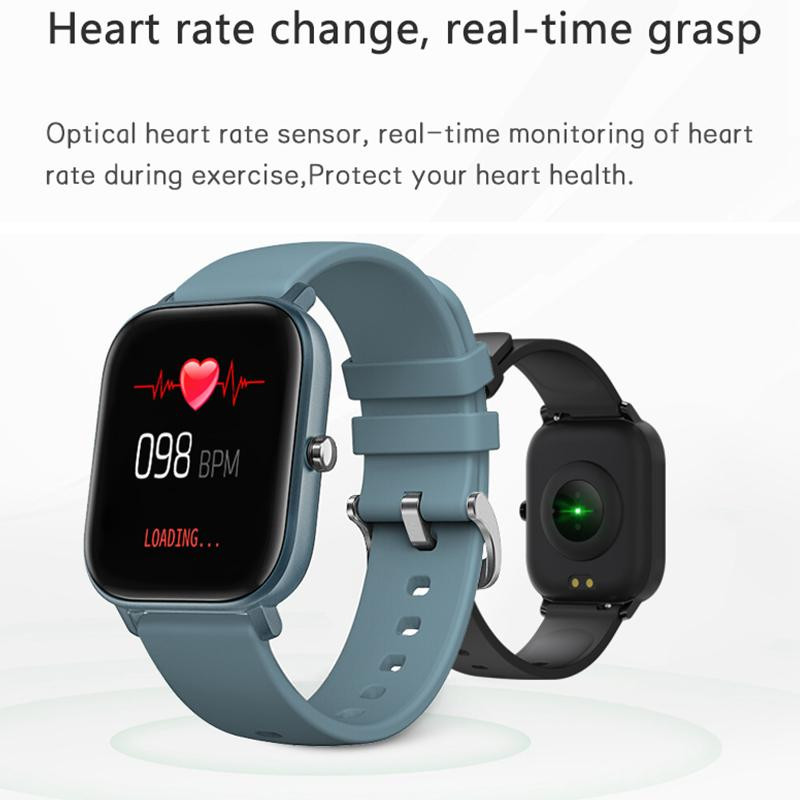 Pametni sat P8 Muškarci Žene 1,4 inčni puni dodirni zaslon Praćenje fitnessa Monitor otkucaja srca IP67 Vodootporan GTS Sports SmartBand
