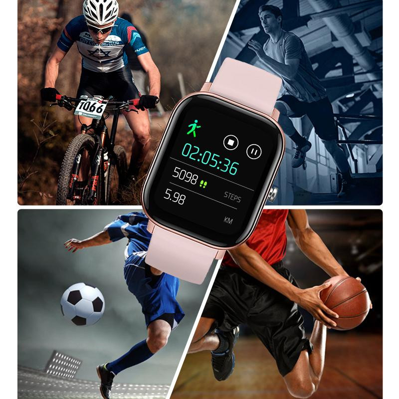 Pametni sat P8 Muškarci Žene 1,4 inčni puni dodirni zaslon Praćenje fitnessa Monitor otkucaja srca IP67 Vodootporan GTS Sports SmartBand