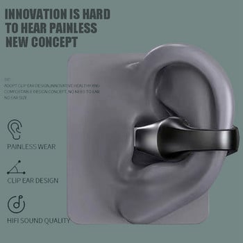 HiFi безжични слушалки Концепция за костна проводимост Щипка за уши Спортна игра Музика Сензорно управление Шумопотискане TWS Bluetooth слушалка