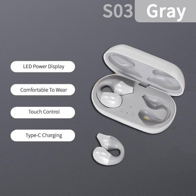 HiFi Wireless Headphone Bone Conduction Concept Ear-Clip Αθλητικό παιχνίδι Μουσική Έλεγχος αφής Ακύρωση θορύβου TWS Ακουστικό Bluetooth