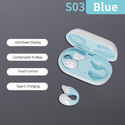 HiFi Wireless Headphone Bone Conduction Concept Ear-Clip Αθλητικό παιχνίδι Μουσική Έλεγχος αφής Ακύρωση θορύβου TWS Ακουστικό Bluetooth