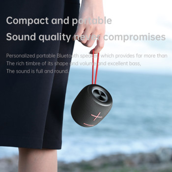 TWS Bluetooth високоговорител Бас Безжичен преносим субуфер Водоустойчива звукова кутия Поддръжка AUX TF USB Стерео високоговорител Музикални кутии