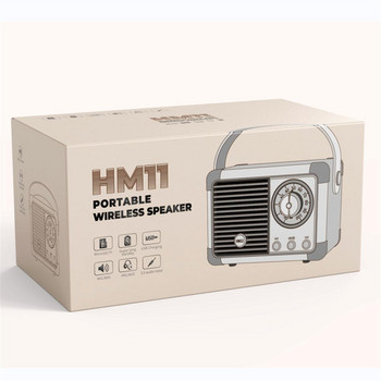 Hm11 Класически ретро Bluetooth-съвместим високоговорител Аудио Звук Стерео Преносим декоративен мини музикален плейър за пътуване Аксесоари