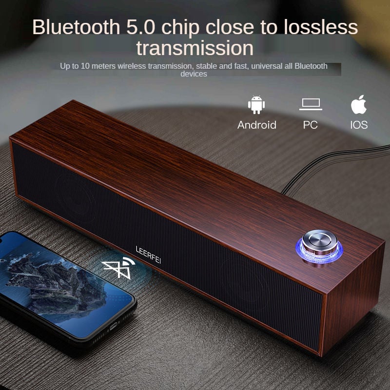 Žičani drveni zvučnik za računalo Bluetooth zvučnici s multimedijom za zvučnu kutiju za stolna računala Subwoofer Soundbar