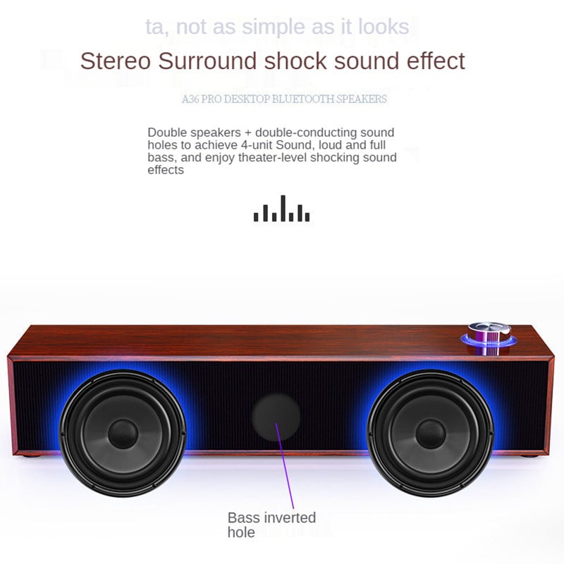 Žičani drveni zvučnik za računalo Bluetooth zvučnici s multimedijom za zvučnu kutiju za stolna računala Subwoofer Soundbar