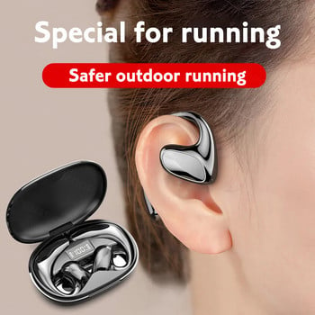 Bluetooth слушалки с въздушна проводимост Спортни водоустойчиви LED дисплей Безжични слушалки HiFi стерео слушалки Слушалки с микрофон