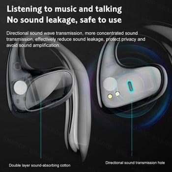Bluetooth слушалки с въздушна проводимост Спортни водоустойчиви LED дисплей Безжични слушалки HiFi стерео слушалки Слушалки с микрофон