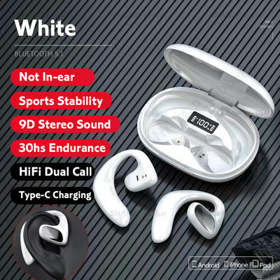 Bezdrôtové Bluetooth slúchadlá s technológiou Air Conduction, športové vodotesné, LED displej, HiFi stereo slúchadlá s mikrofónom