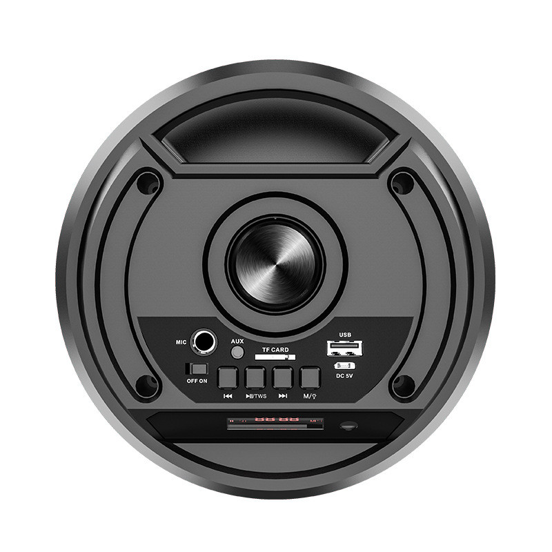 Lauko didelio garsumo nuotolinio valdymo pultas „Bluetooth“ garsiakalbių dėžutė, dviguba 4 colių tarimo kortelė FM radijo LED šviesos vakarėlio dėžutė