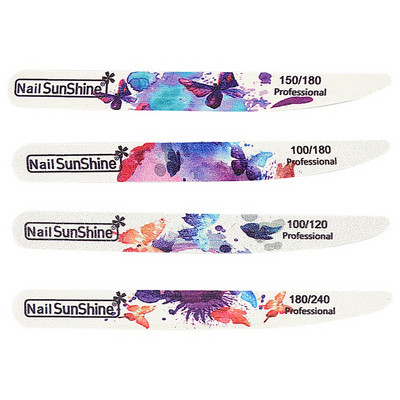 Profesionali Half Moon nagų dildė 100/180 Švitrinis popierius kalkės a ongle Šlifavimas Poliravimo dildės nagų įranga Manikiūro buferinis nagų įrankis