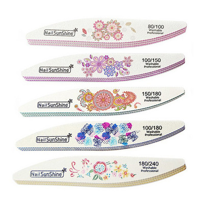 Profesionali Half Moon nagų dildė 100/180 Švitrinis popierius kalkės a ongle Šlifavimas Poliravimo dildės nagų įranga Manikiūro buferinis nagų įrankis