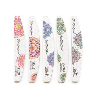 Profesionali Half Moon nagų dildė 100/180 Švitrinis popierius kalkės a ongle Šlifavimas Poliravimo dildės nagų įranga Manikiūro buferinis nagų įrankis