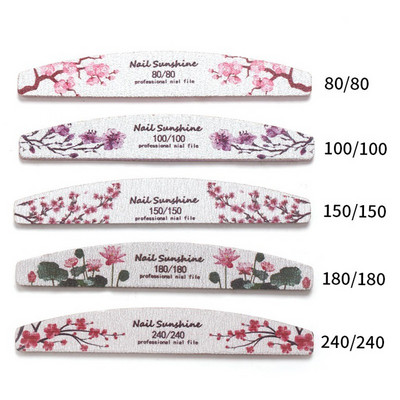 Profesionali Half Moon nagų dildė 100/180 Švitrinis popierius kalkės a ongle Šlifavimas Poliravimo dildės nagų įranga Manikiūro buferinis nagų įrankis